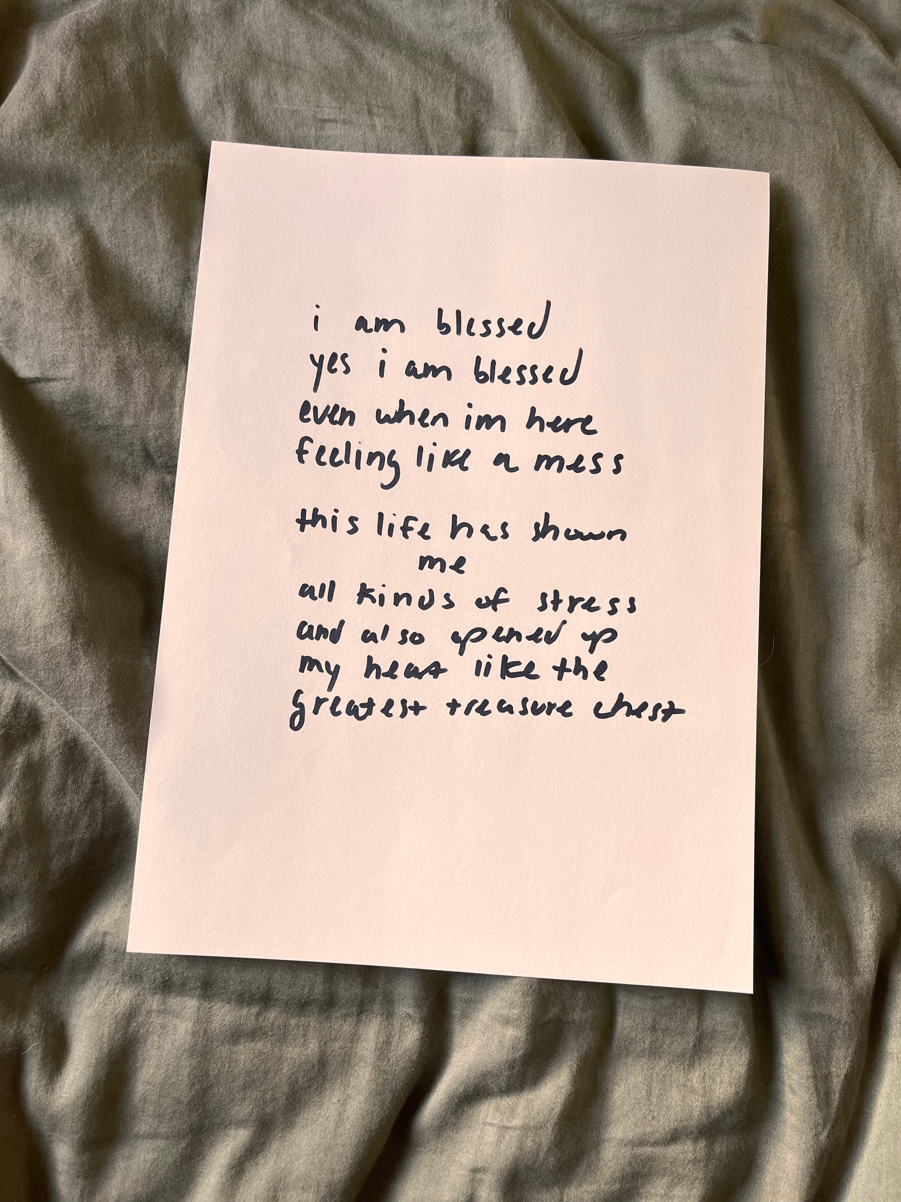 Hand Written Lyric Sheets by Desirée Dawson