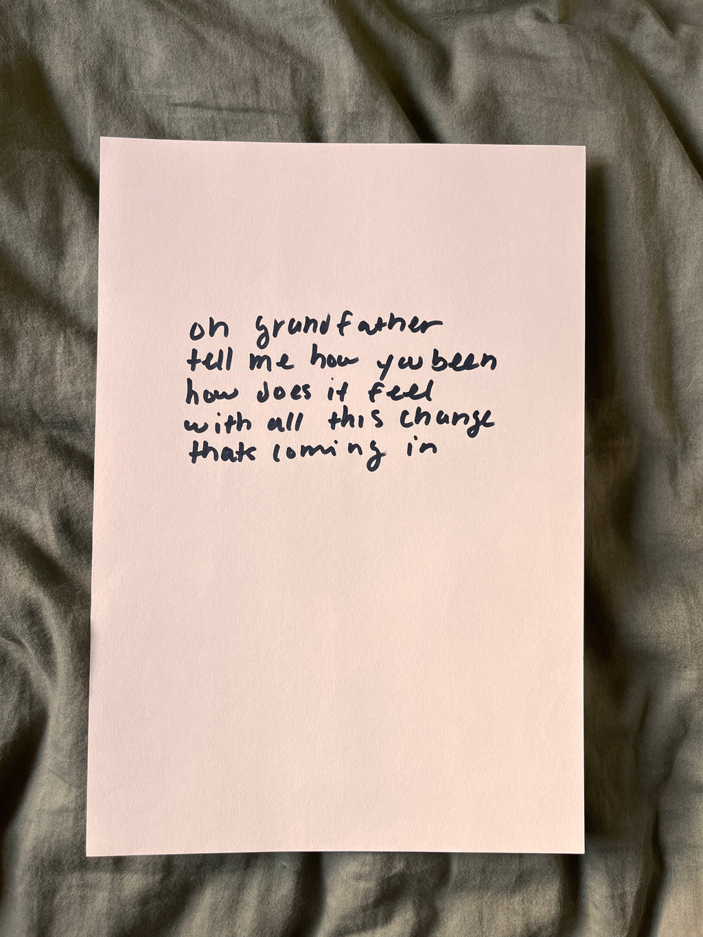 Hand Written Lyric Sheets by Desirée Dawson