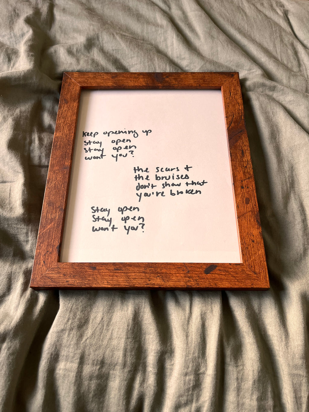 Hand Written Lyric Sheets by Desirée Dawson